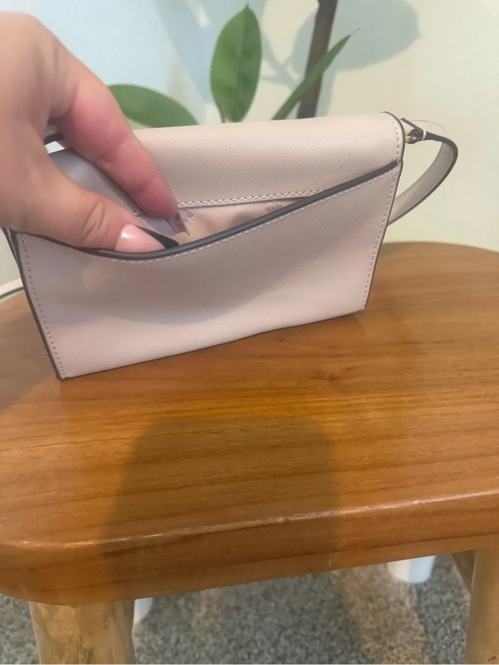 kate spade Blush Pink Saffiano Crossbody Wallet